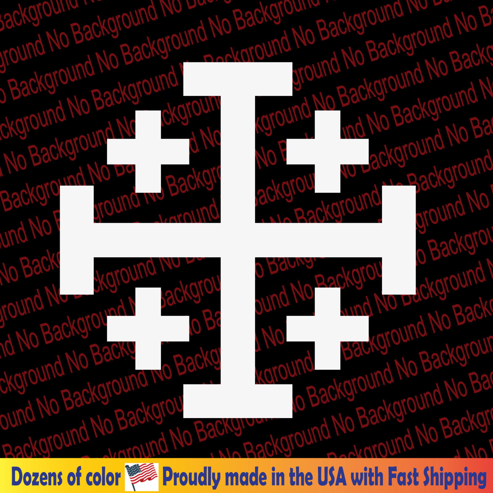 Jerusalem Five-fold Cross Vinyl Decal Die Cut Sticker Christian Religious FY174