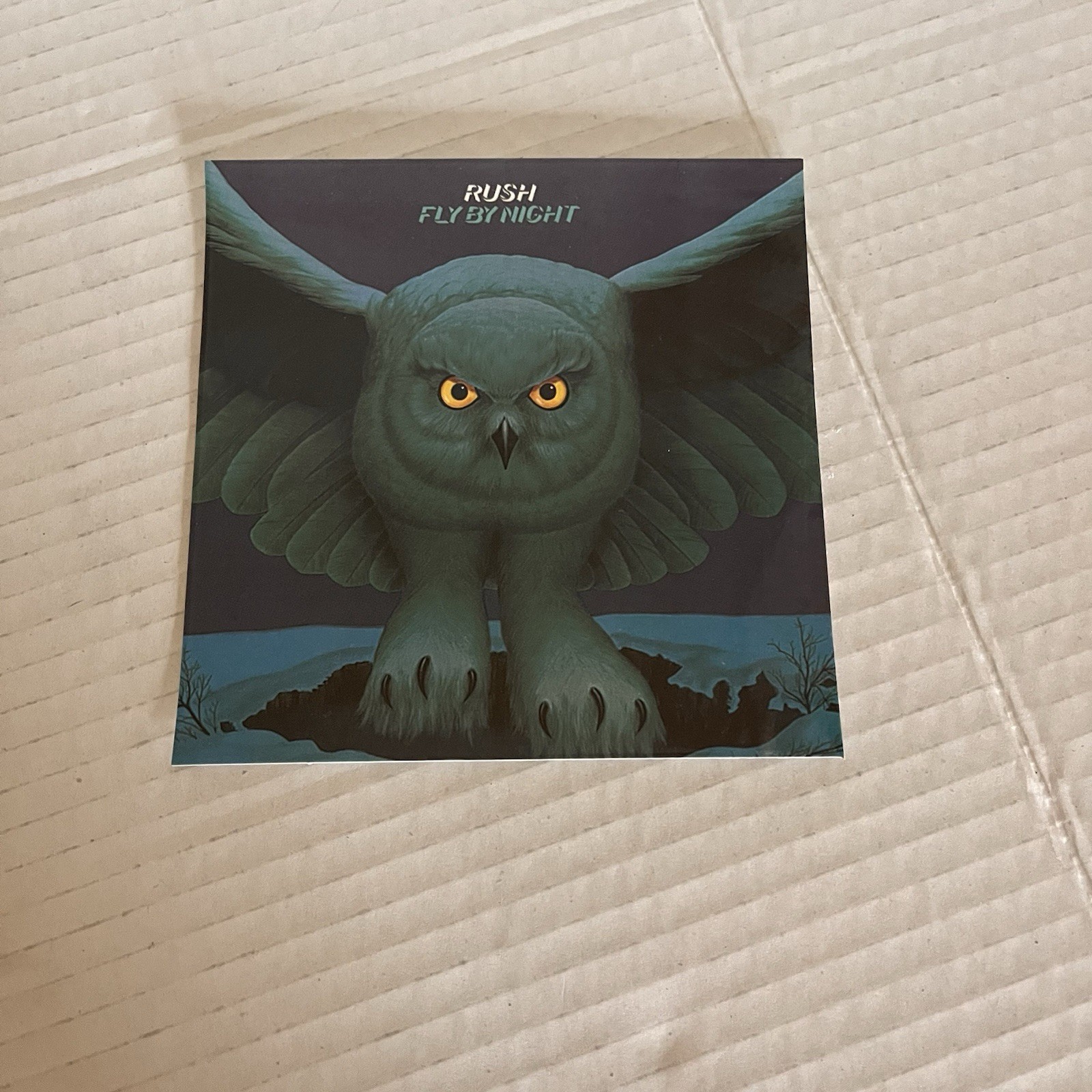 Rush Fly By Night Sticker Square Blue Owl Glossy Sticker Rush Memorabilia