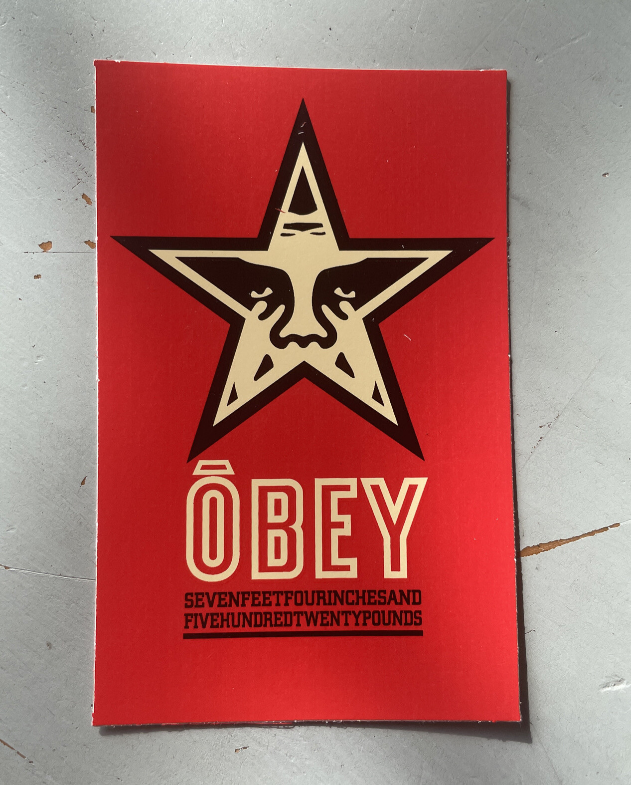 Obey Giant Sticker Shepard Fairey 2.5×4” Red Star Icon Andre Face 7’4” 520 Lbs