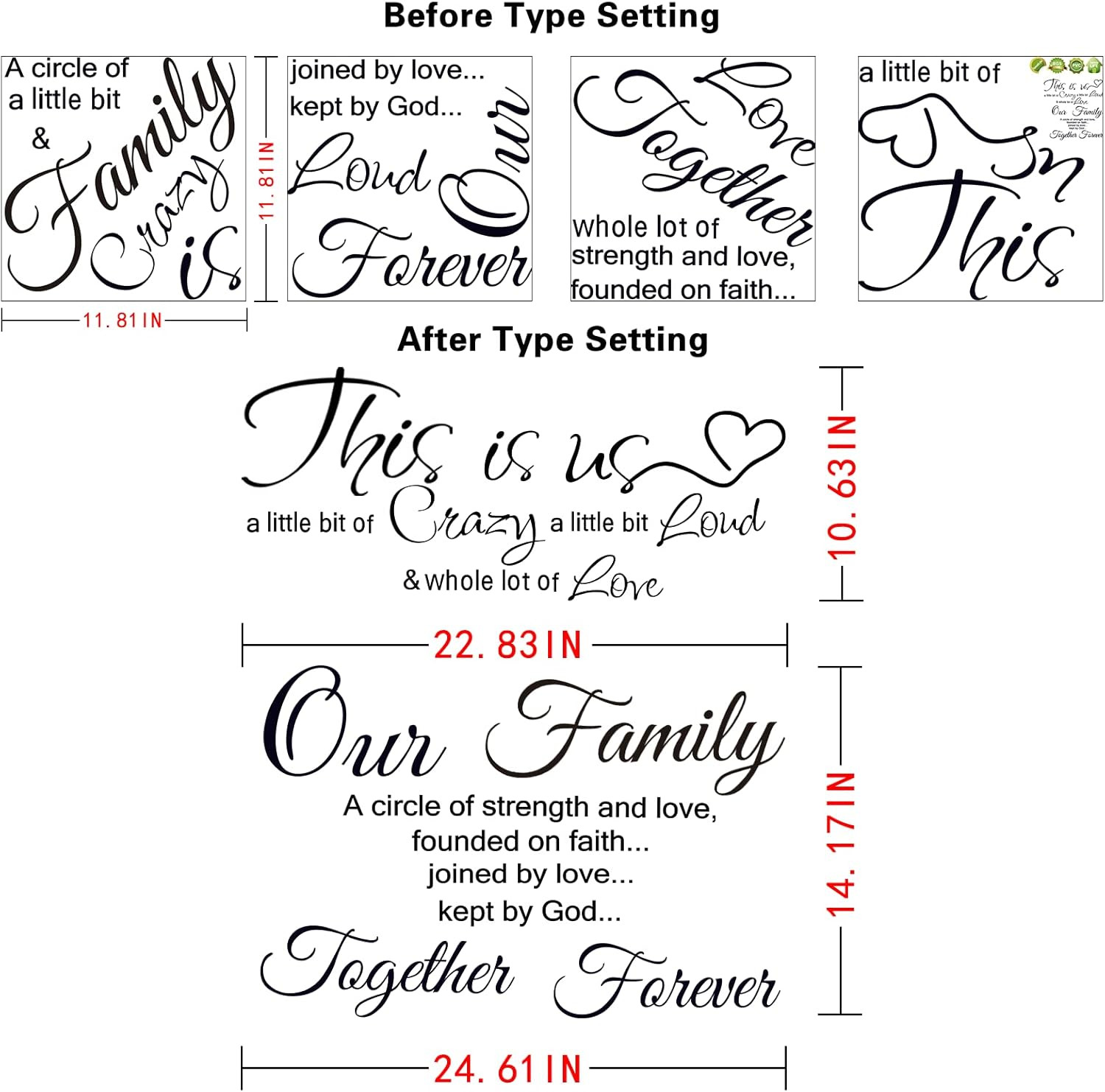 Family Quotes Wall Decals This is Us Decor Vinyl Stickers for Black