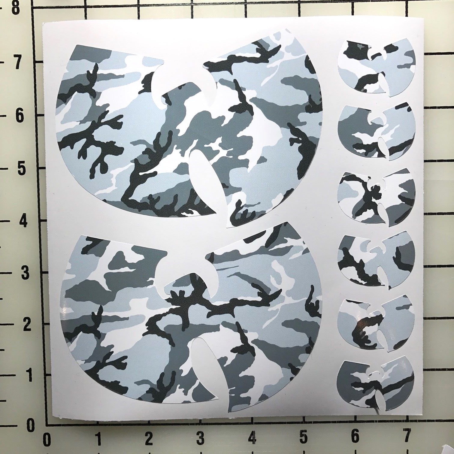 Wu Tang 5″ & 1.5″ Snow Urban Camo Vinyl Decal Sticker Set
