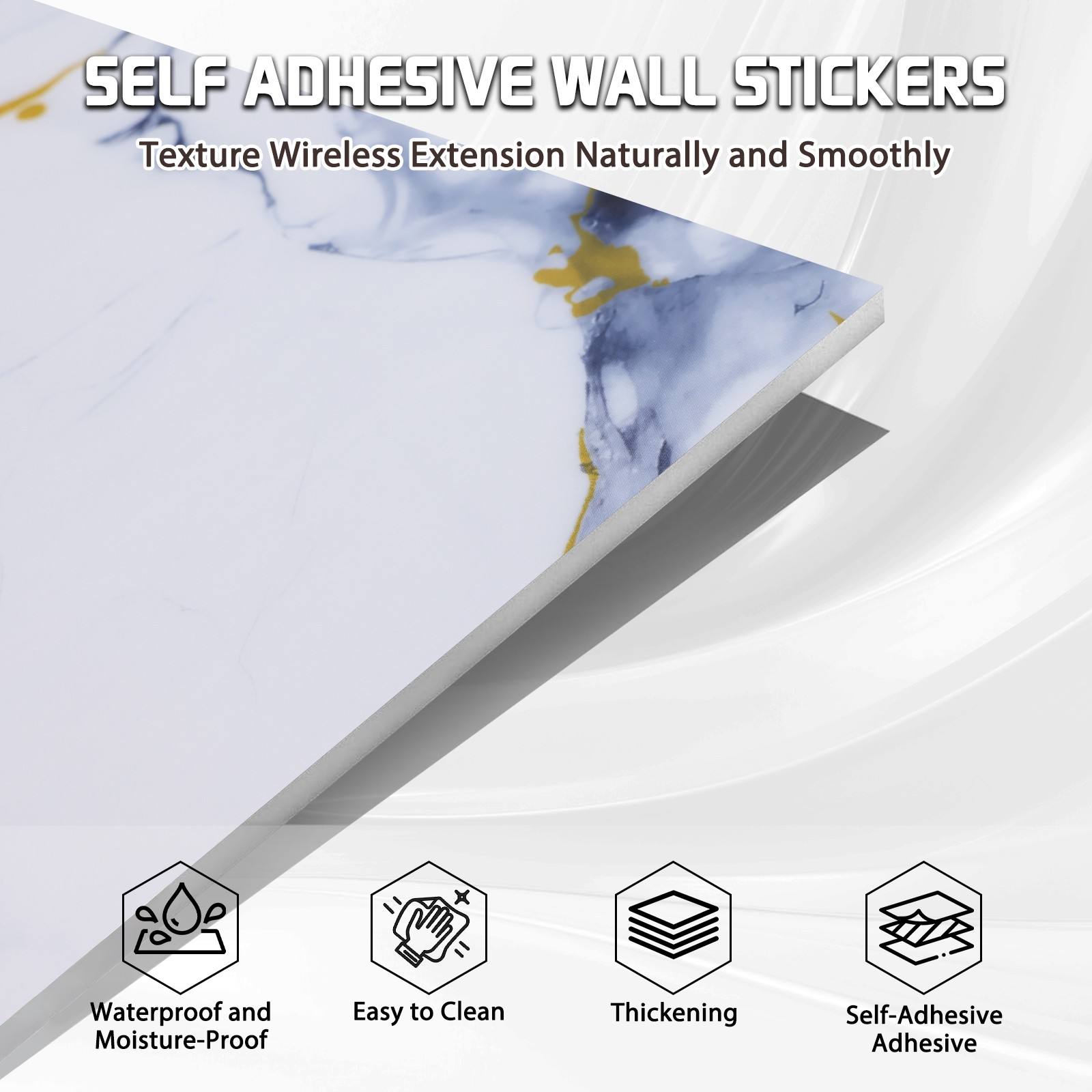 11.8×23.6in Waterproof Marble Peel&Stick Backsplash Tile Wall Panels for Kitchen
