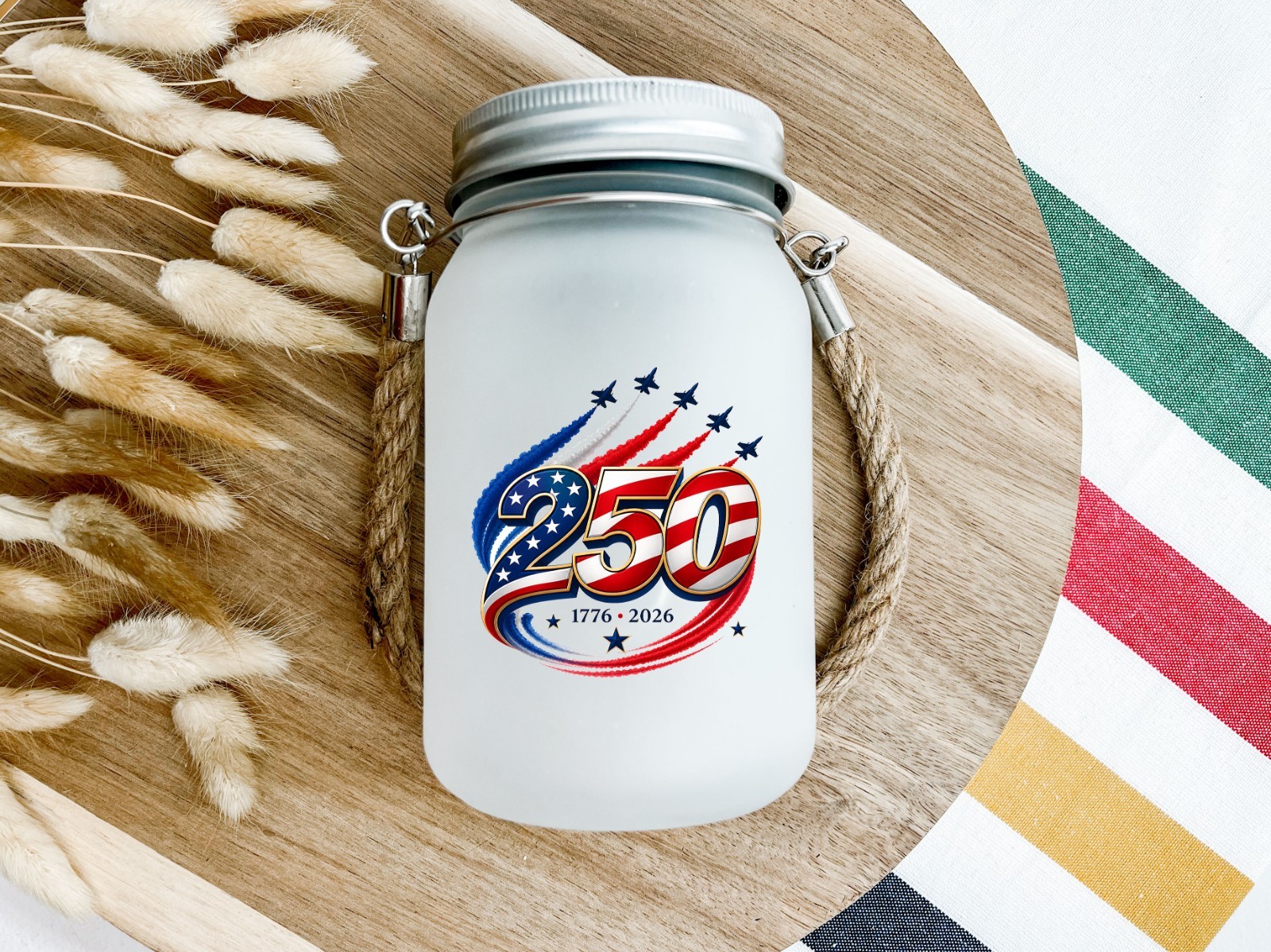 4th of July 250 Year Anniversary Planes Flying UV DTF Transparent Sticker /Decal