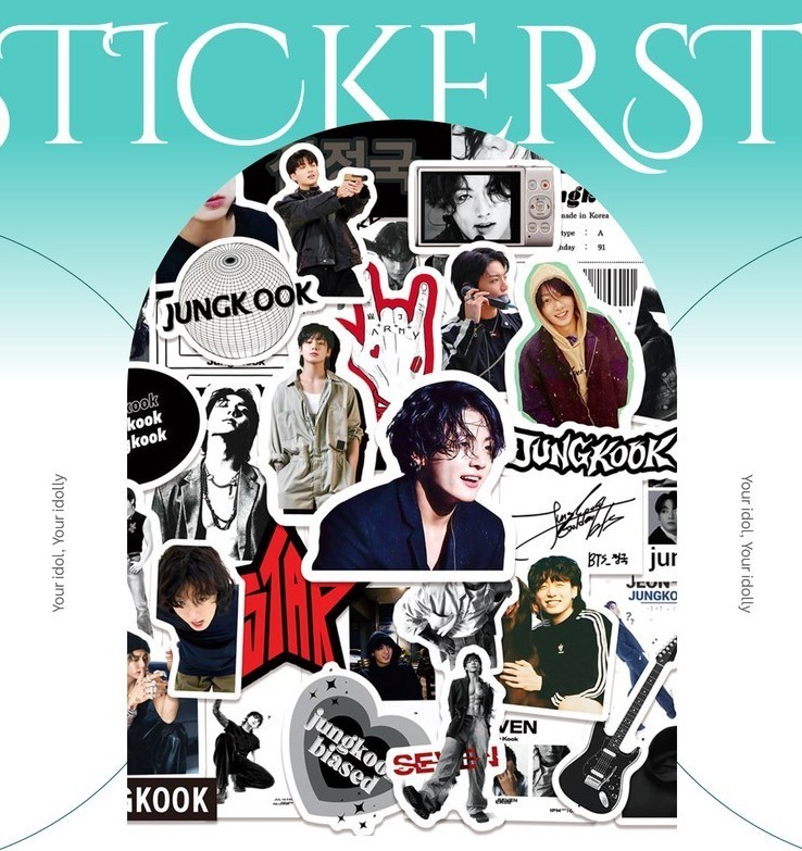 Jungkook Sticker Set 50pcs Kpop DIY Decoration Waterproof