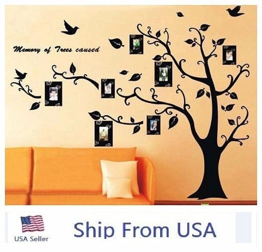 67»x83» Tree Family Frame Photo Wall Stickers Removable Decal Vinyl Art Mural