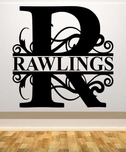 FANCY LETTER «R» PERSONALIZED w/ NAME CAR WALL VINYL DIE CUT DECAL 9″ – 22″ TALL