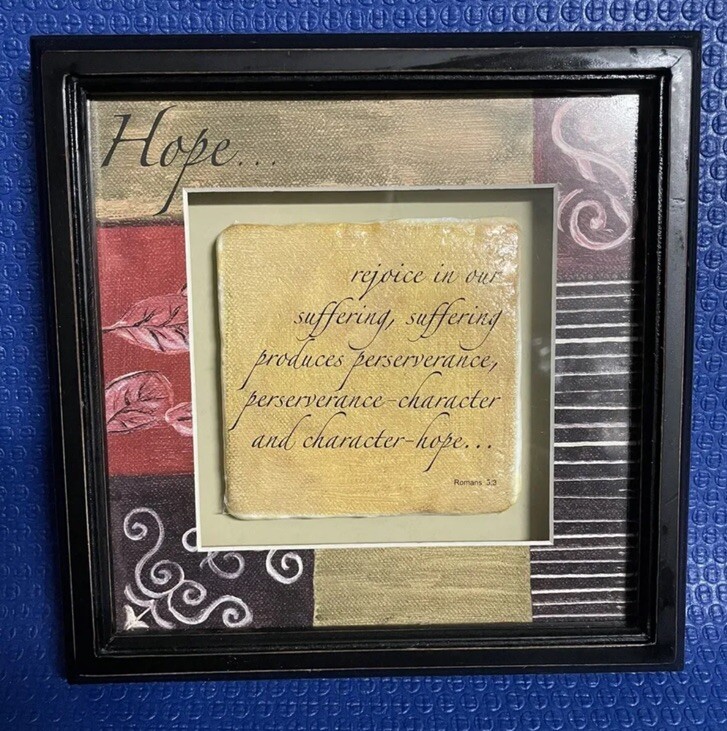 8×8” Bible Verse Wall Decor Quote Wall Art Scripture Bedroom Decor Romans 5.3