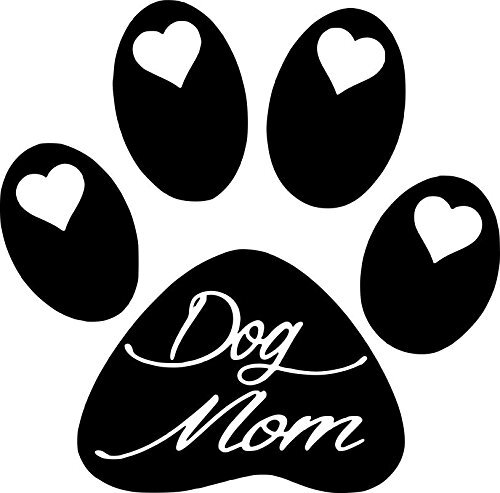 CMI ND014 Dog Paw Dog Mom Decal Sticker | 5.5-Inches by 5.4-Inches | Premium