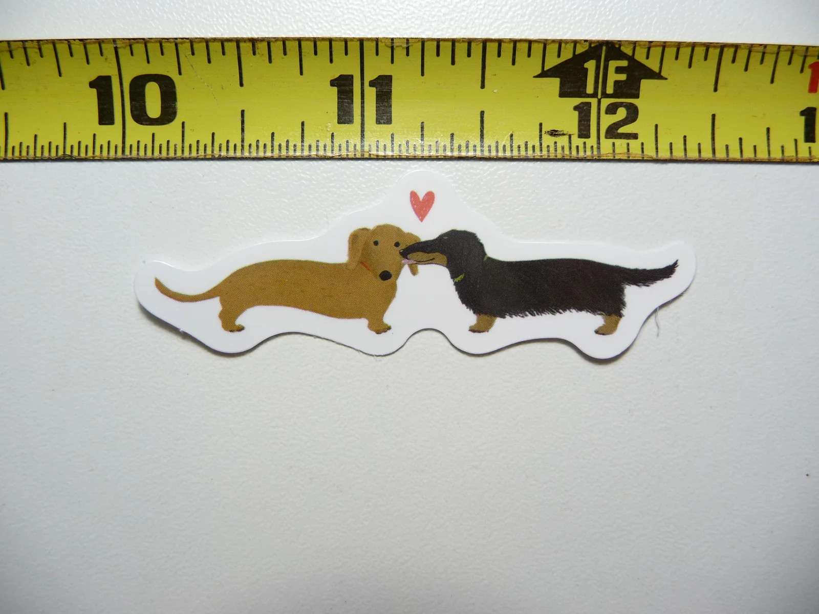 DACHSHUND SMALL STICKER DECAL DATING COUPLE HEART DOG SO PET PRIDE
