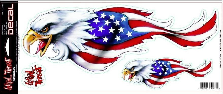 NEW LETHAL THREAT USA EAGLE LEFT DECAL STICKER 12″x5″ LT10403