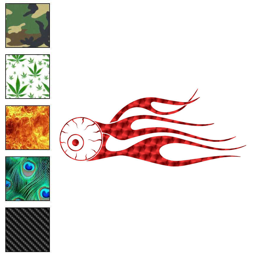 Eyeball Flames, Vinyl Decal Sticker, 40 Patterns & 3 Sizes, #7395
