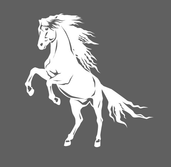 Horse Stallion Galloping #4, 4-21″ Outdoor Die Cut Vinyl Decal Sticker