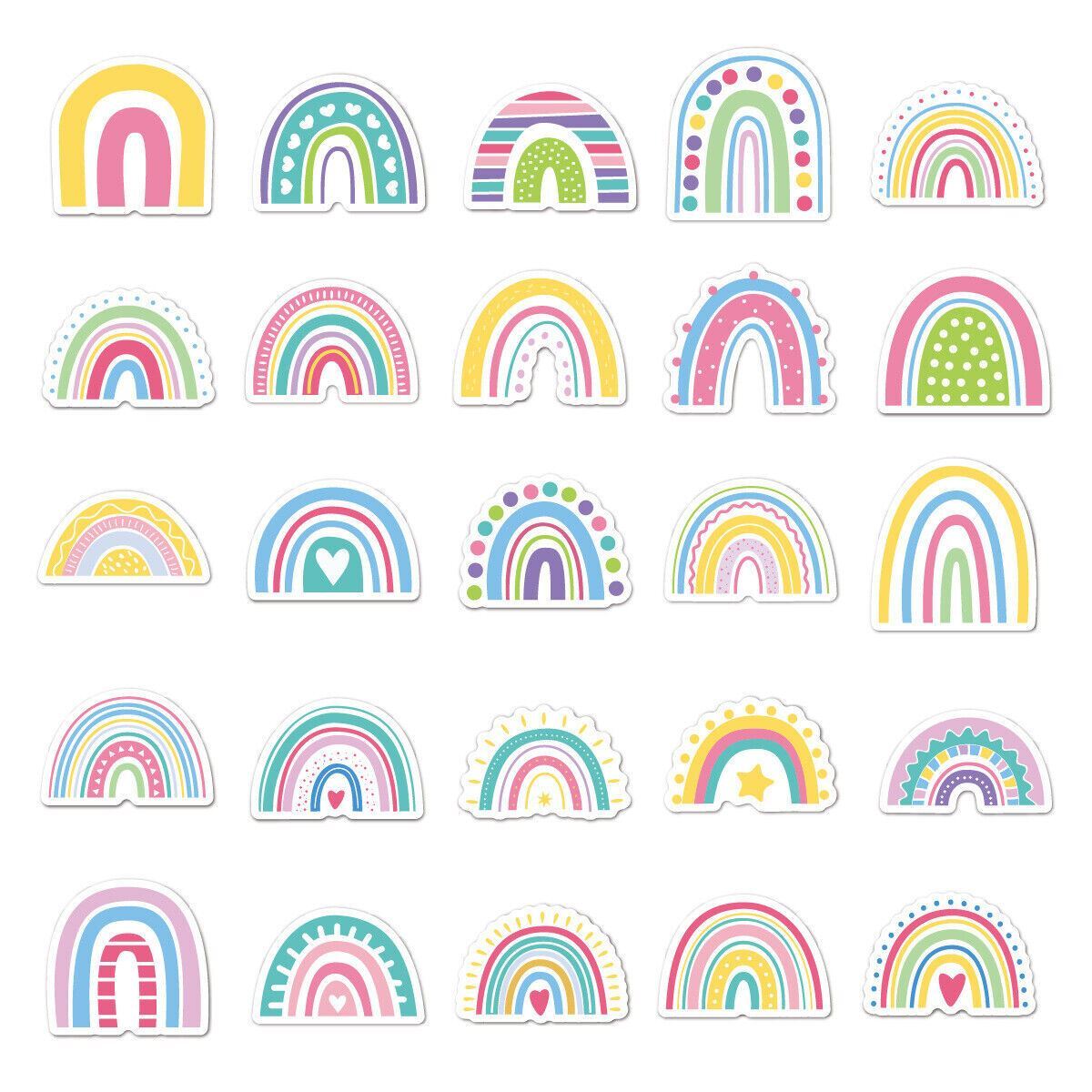 RAINBOW Vinyl Stickers [Set B] PASTEL ~ Waterproof Laptop Water Bottle Decals