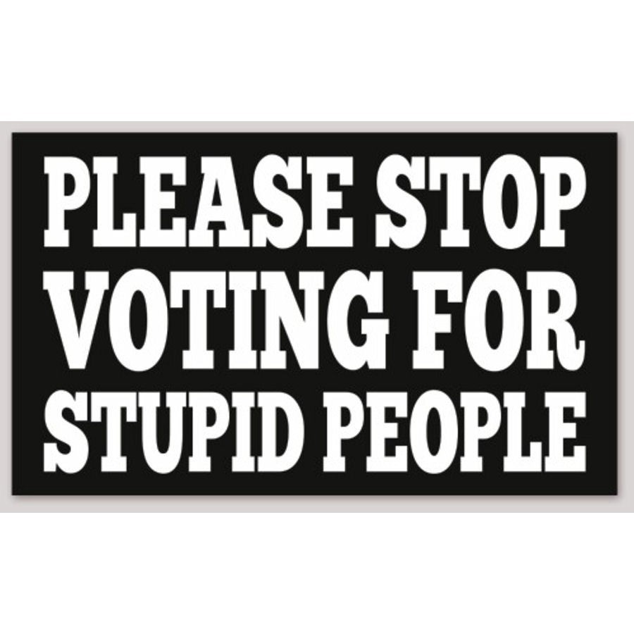 Please Stop Voting For Stupid People Rectangle Sticker Available Multiple Sizes