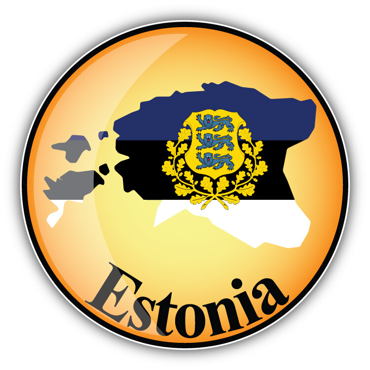 Estonia Map Flag Label Car Bumper Sticker Decal