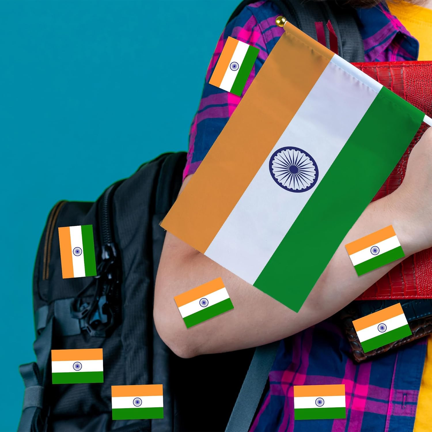 500 Pcs Indian Flag Stickers for Independence Day Party Decorations