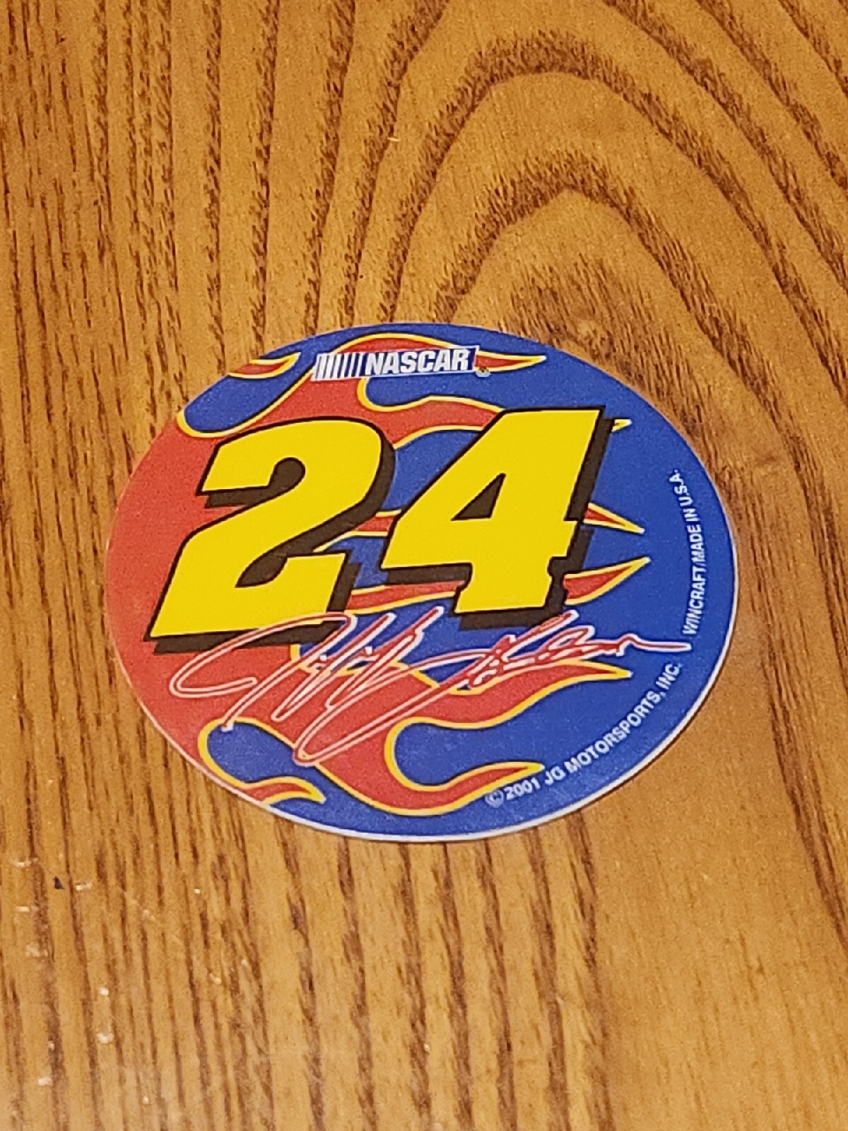 Jeff Gordon #24 2001 Wincraft 3″ Diameter Round Decal Sticker Dupont Brand New