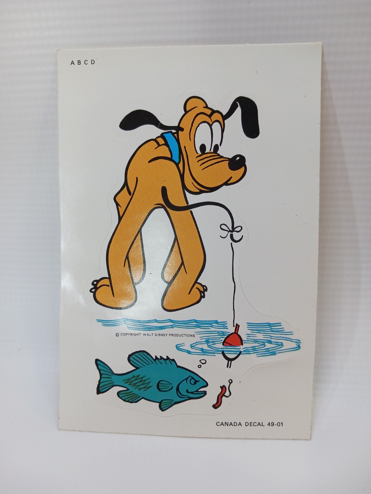 Pluto Cartoon Sport Sticker Fishing Canada 49-01 Decal Vintage