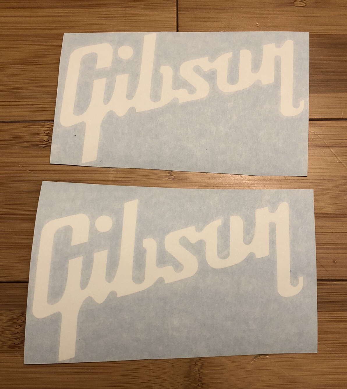 Gibson Guitar Logo 6″ (set Of 2) White Vinyl Decal Sticker Logo Amp Music