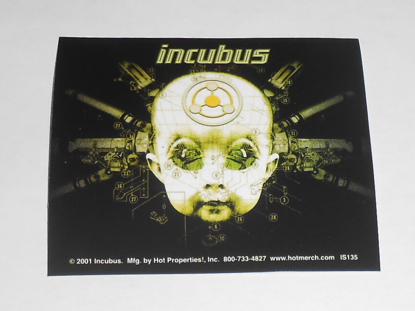 Incubus Sticker Original 2001 Promo (rectangle) 4×3.5 (baby)