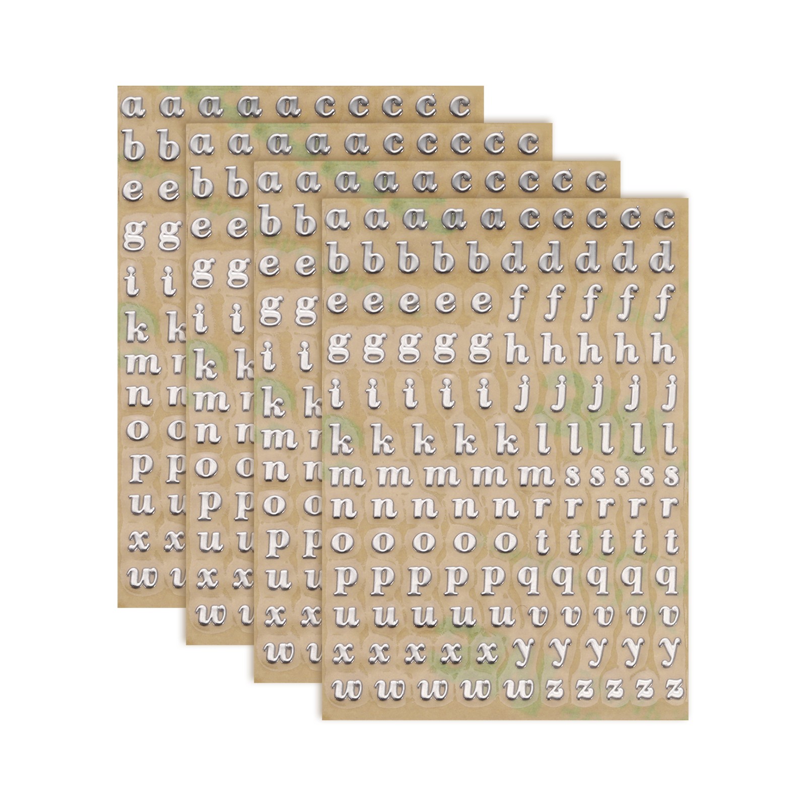 4Sheets Letter Stickers 0.12″Letter Stickers Alphabet Stickers(Silver Lowercase)