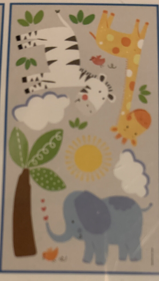 Kids Baby Toddler Room Wall 47 Decals Safari Jungle Animal Theme Lion Monkey
