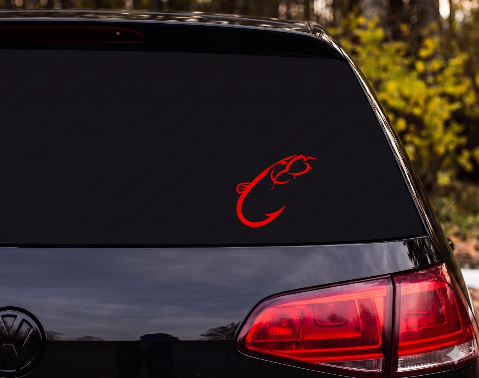 Catfish Fishing Hook Die Cut Vinyl Decal Outdoor Truck Bumper | Fishing Gift
