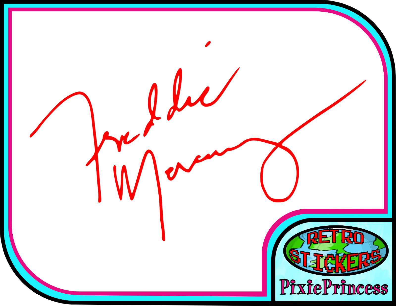 Queen Freddie Mercury I Vinyl Sticker Car Music Guitar Case Signature Wall
