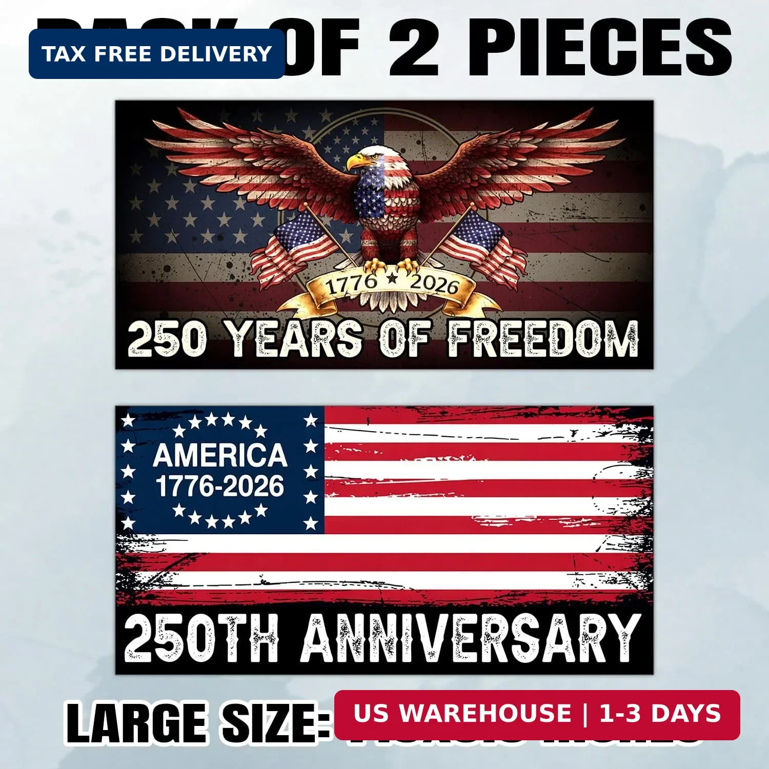 Magnet 250 Anniversary Magnetic Sign Bumper Sticker America National Flag Eagle