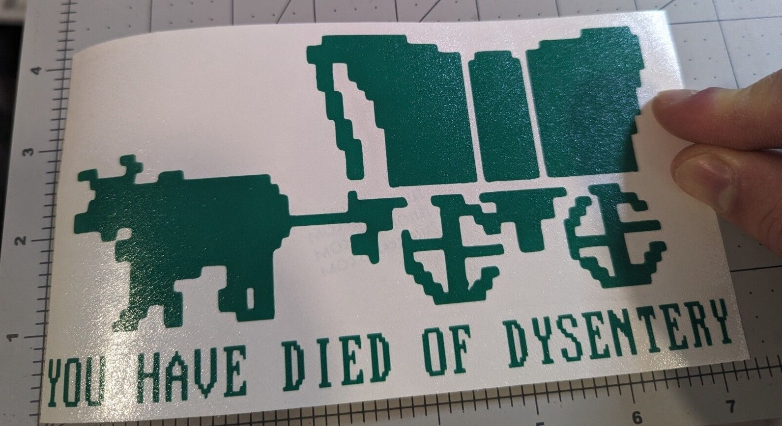 ‘You have died of dysentery’ Oregon trail video game decal you choose color
