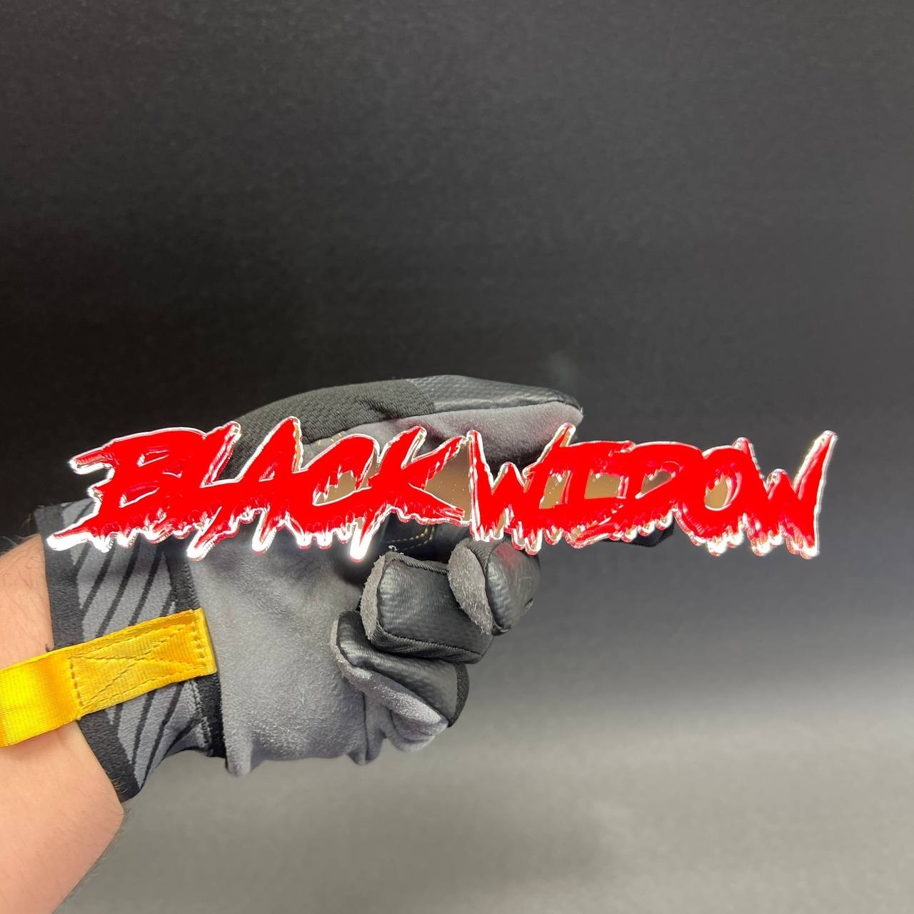 1x Black Widow Custom Text 3D Acrylic Car Emblem Badge Multicolor Laser Cut