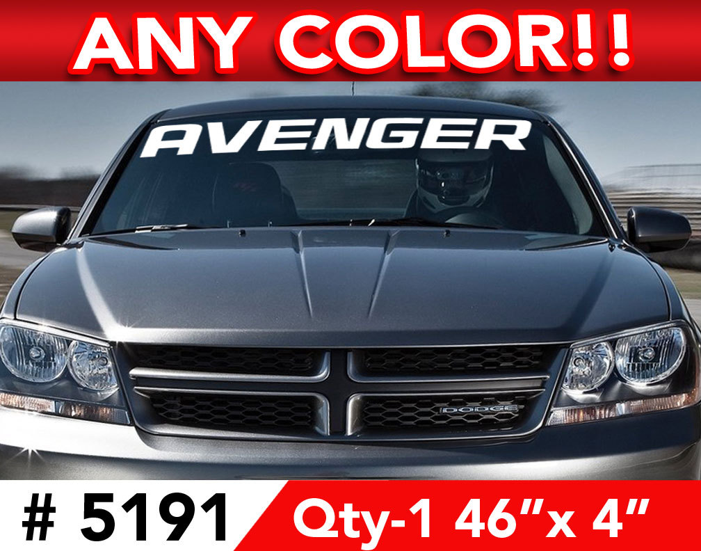 AVENGER WINDSHIELD DECAL STICKER 46″w x 4″h in Any 1 Color