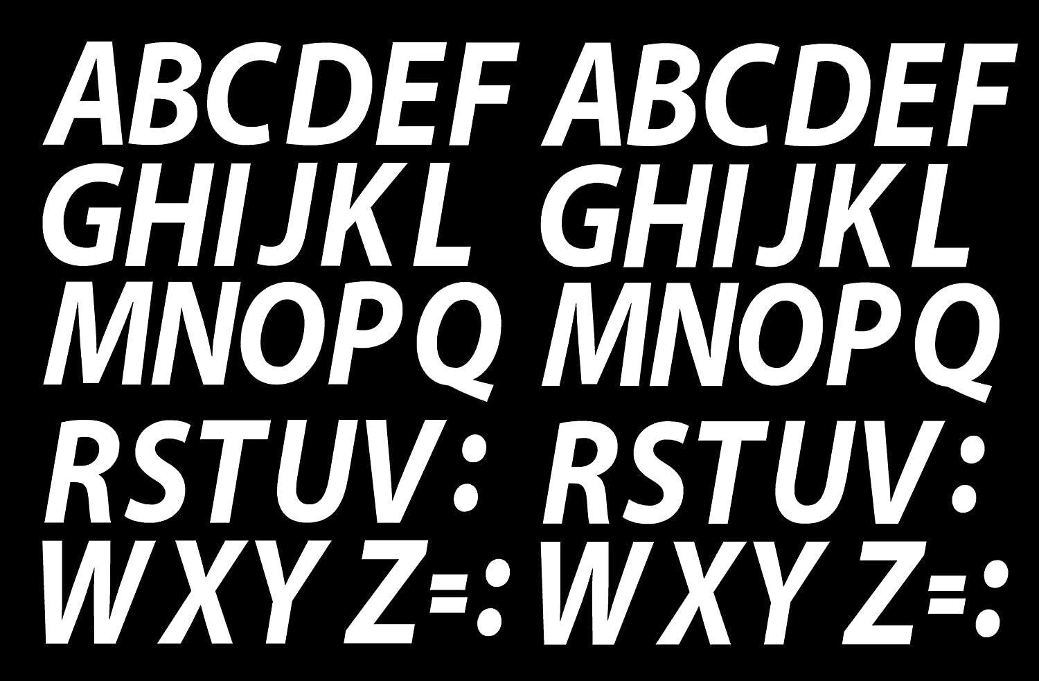 A-Z Letters Reflective White Sticker Vinyl Decals 1″ – 12″ Set Of 2 (610-R)