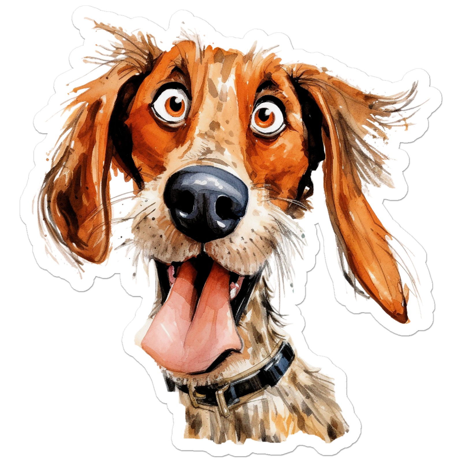 Happy Dog Big Eyes – Vinyl Decal Sticker – Car Window Laptop – ebn12541