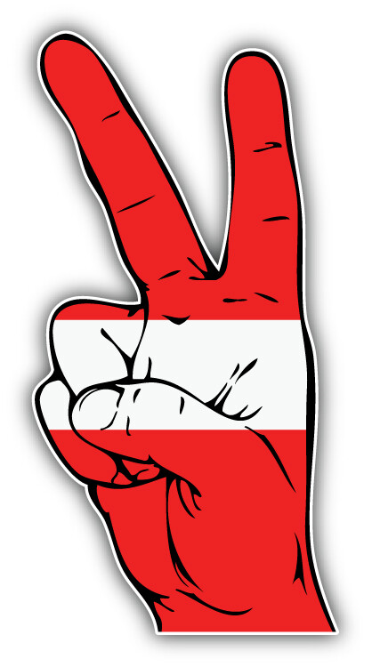 Latvia Flag Hand Peace Sign Car Bumper Sticker Decal