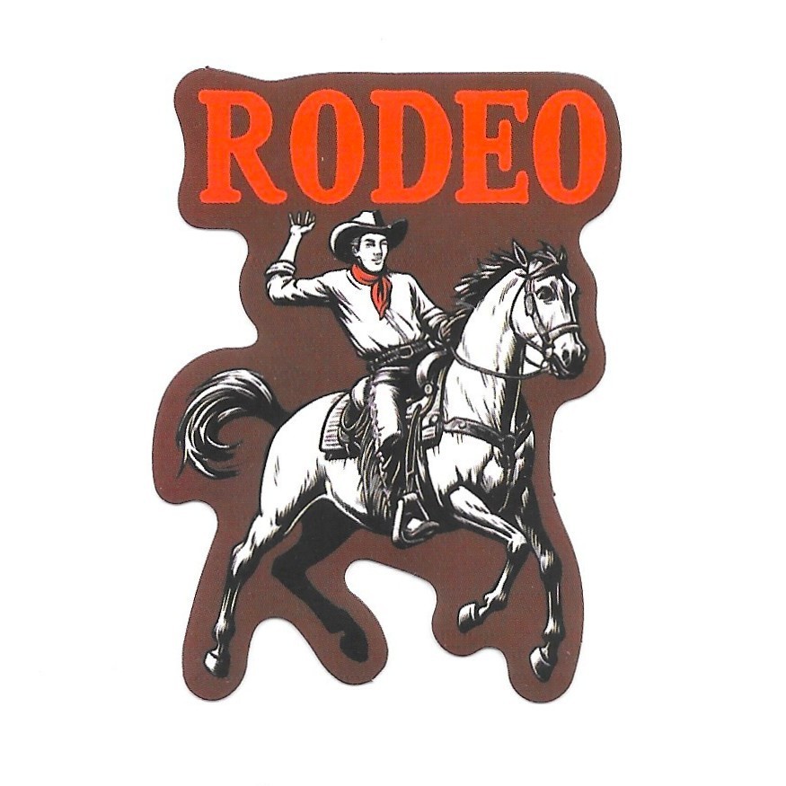 Rodeo Cowboy Vinyl Sticker Western Horse Rider Decal Retro Americana West Art