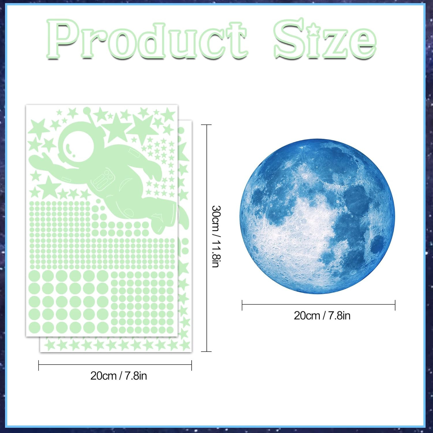 530 Glow in the Dark Stars and Moon Wall Decals for Kids’ Rooms