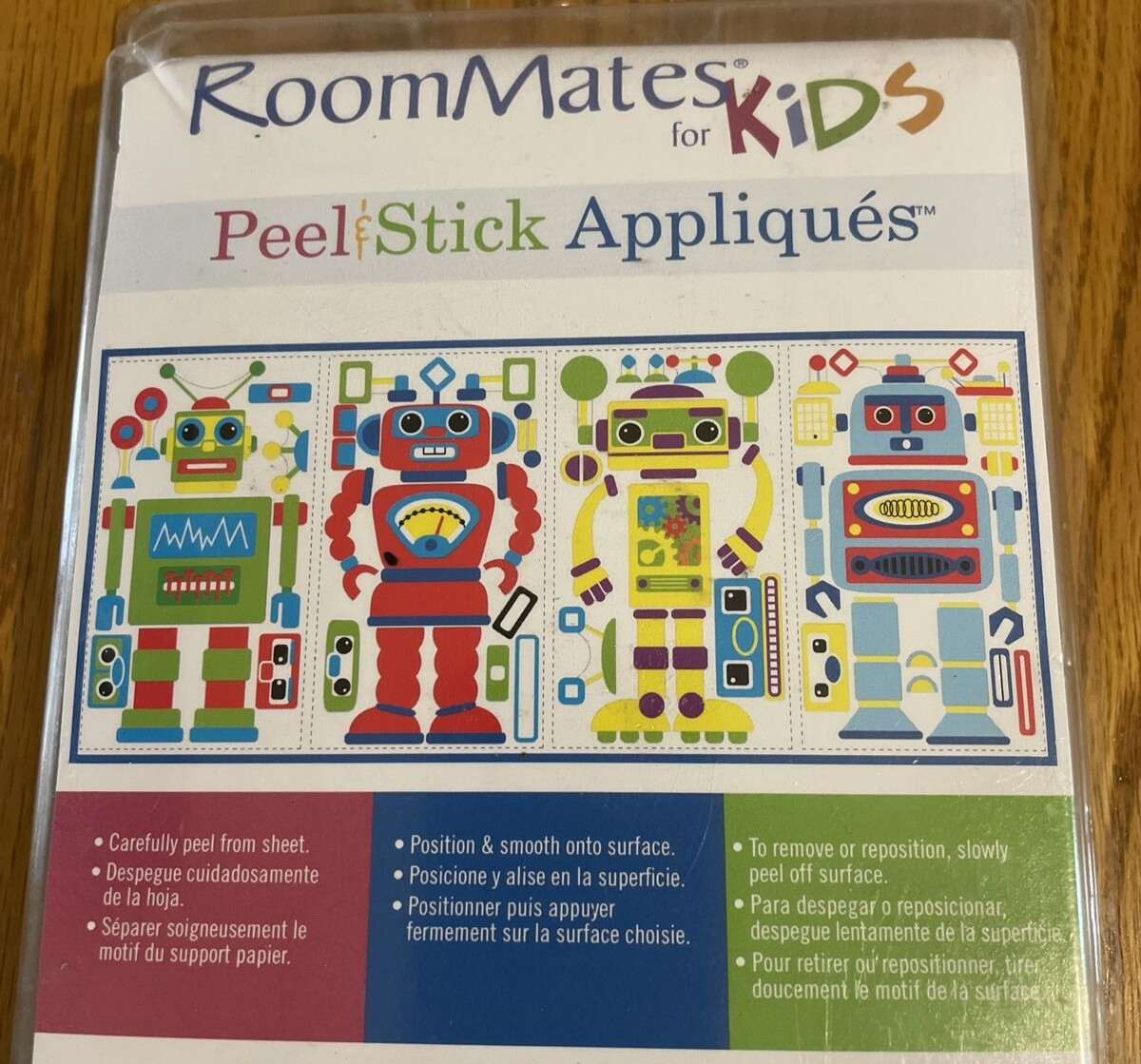 Robot Figures Peel & Stick Appliques For Kids Room 20 Self Adhesive pre-Cut