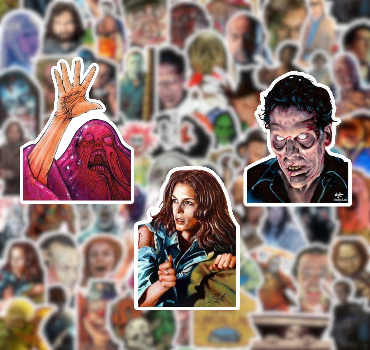 25/50 80’s Horror Movie Sticker Pack-Waterproof Vinyl- Halloween Friday the 13th