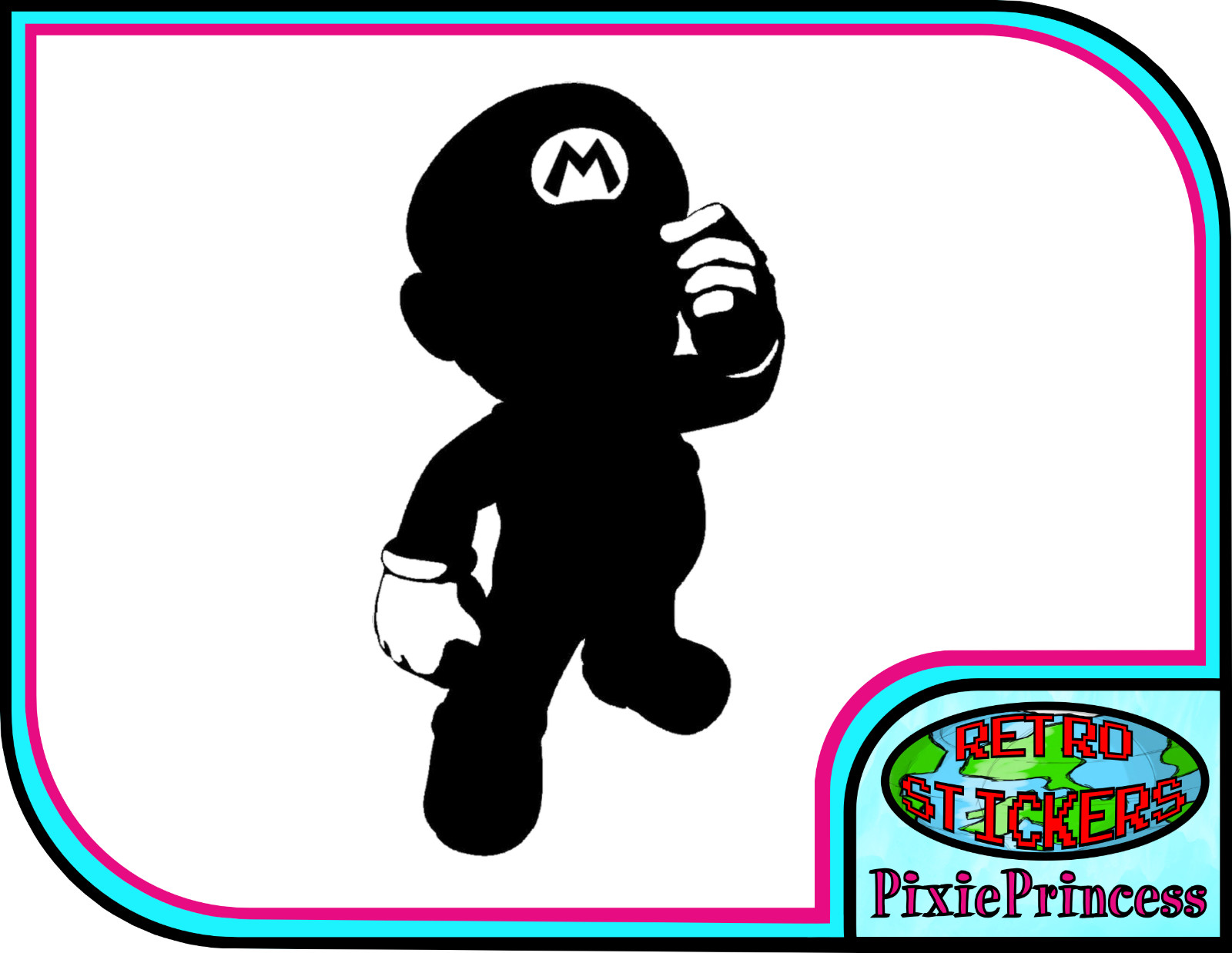 Mario Super B Vinyl Sticker Bedroom Wall Window Laptop Car Console Game