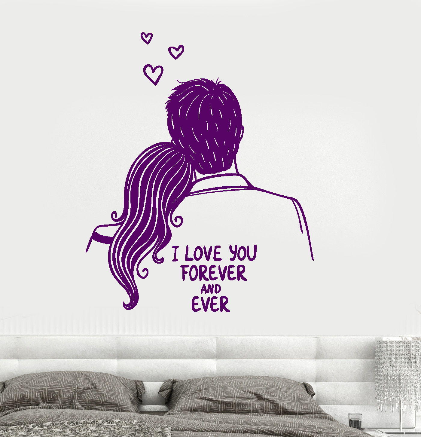 Wall Vinyl Decal I Love You Forever Quotes Romantic Amazing Bedroom Decor z3786