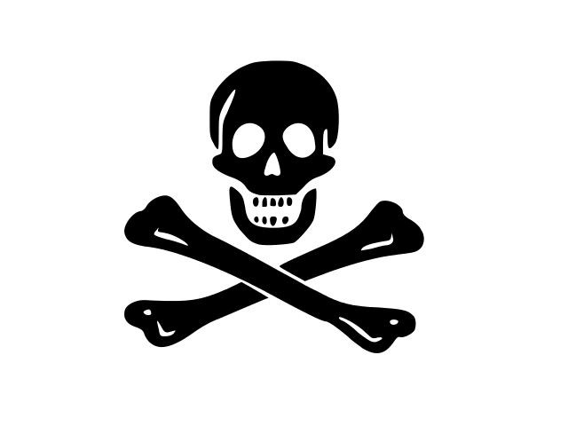 PIRATE FLAG Skull and Bones Vinyl Decal Car Wall Sticker CHOOSE SIZE COLOR