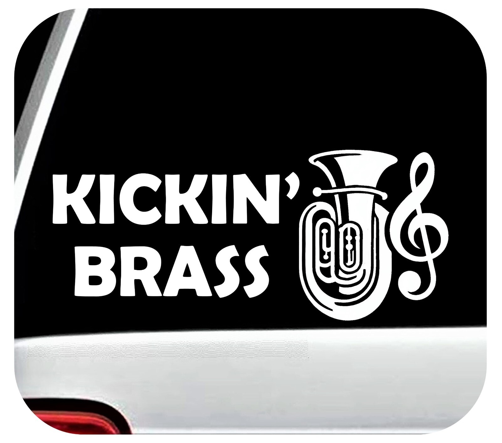Brass Tuba Decal Music Clef Marching Band Sticker BG2083