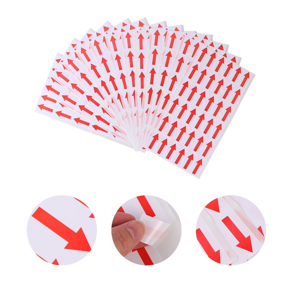 500Pcs Upward Label Red Arrow Sticker Strong Material for Indicating Directions
