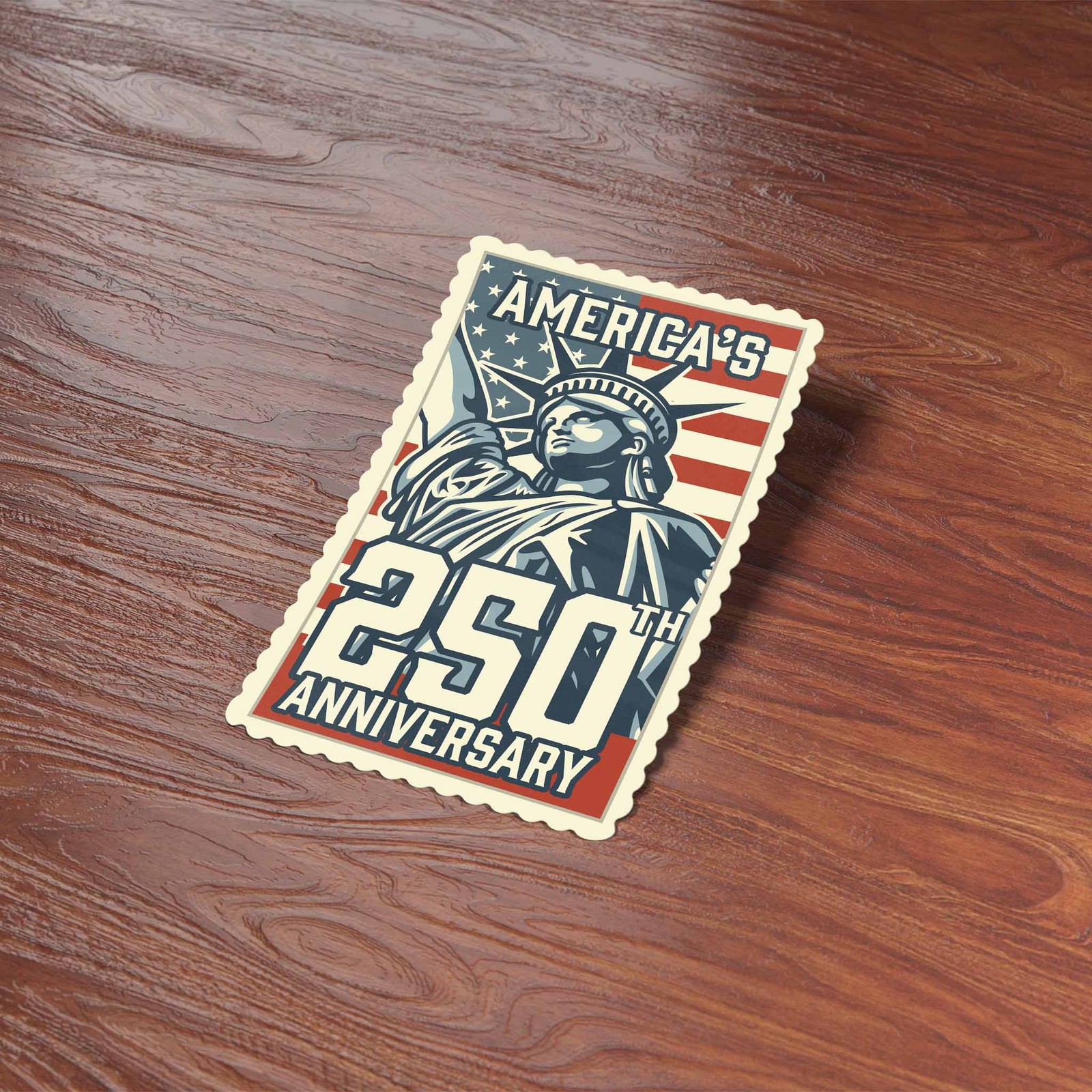 America’s 250th Anniversary Stamp Sticker – Cool Patriotic USA Decal