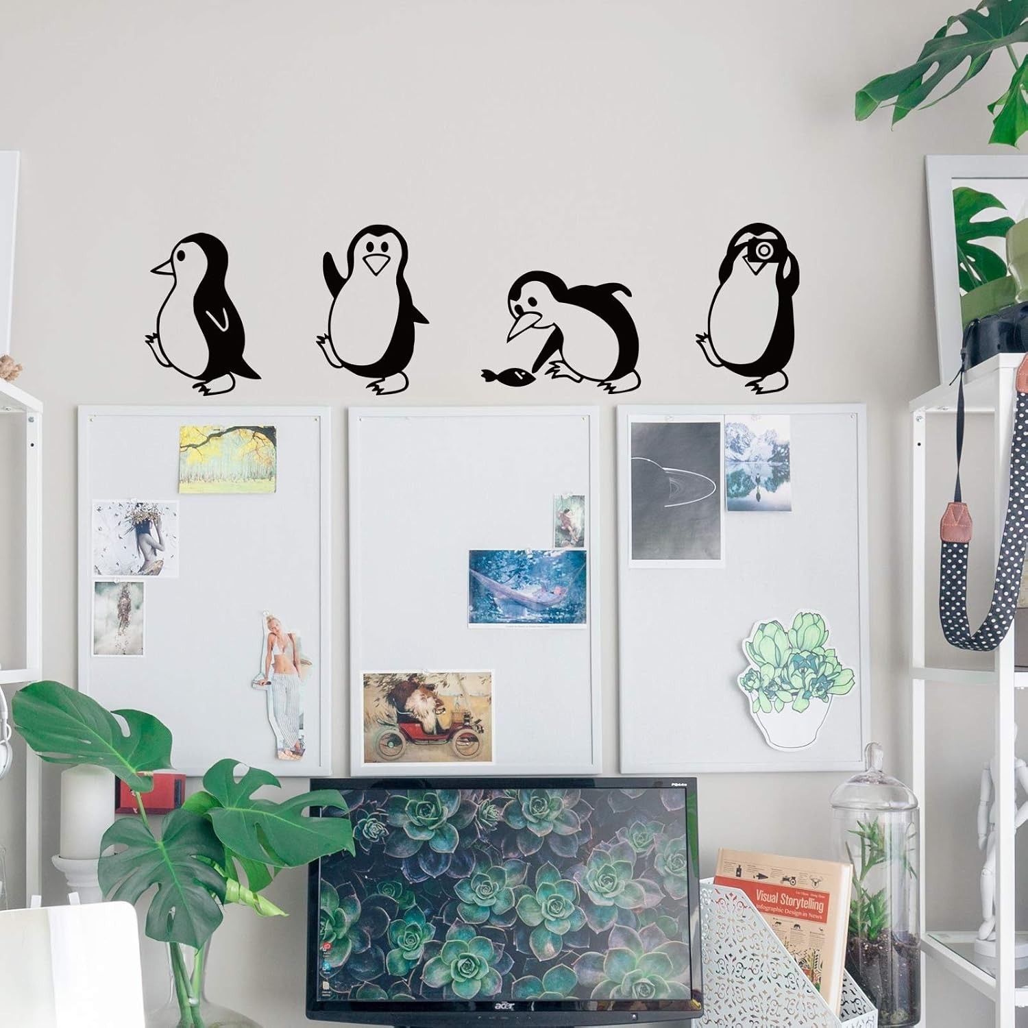 Penguin Wall Stickers for Kids Nursery Decor Reusable Vinyl Decal Art
