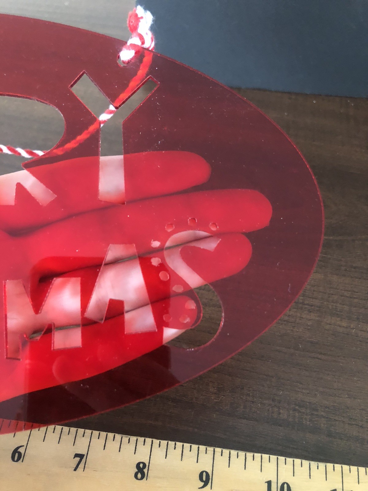 MERRY CHRISTMAS TREE WINDOW WALL window sign Vintage Red Plastic