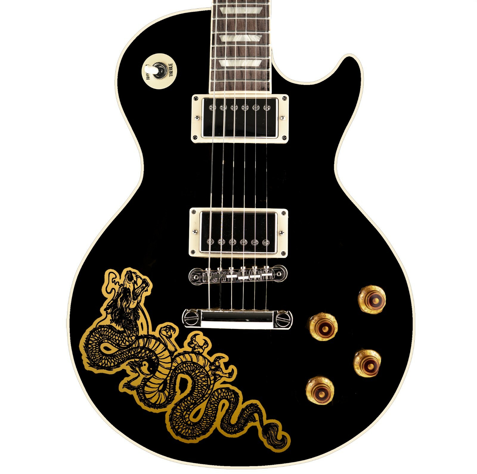 Pro Custom ‘THE DRAGON’ Guitar Decal Sticker Fits All Guitars 3 Colour Options