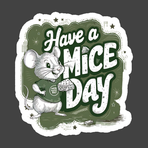Mouse Sticker Vinyl Decal Have A Mice Day Funny Cute Pun Animal