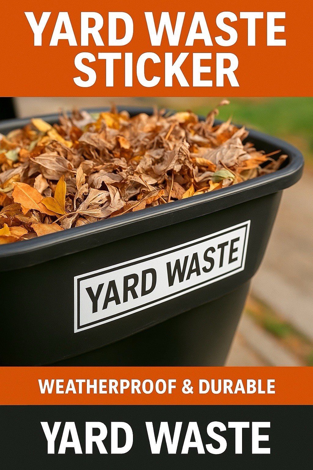 Yard Waste🚮♻️ Sticker 10″ X 3″ for Yard Debris. (2 Stickers Per Order)